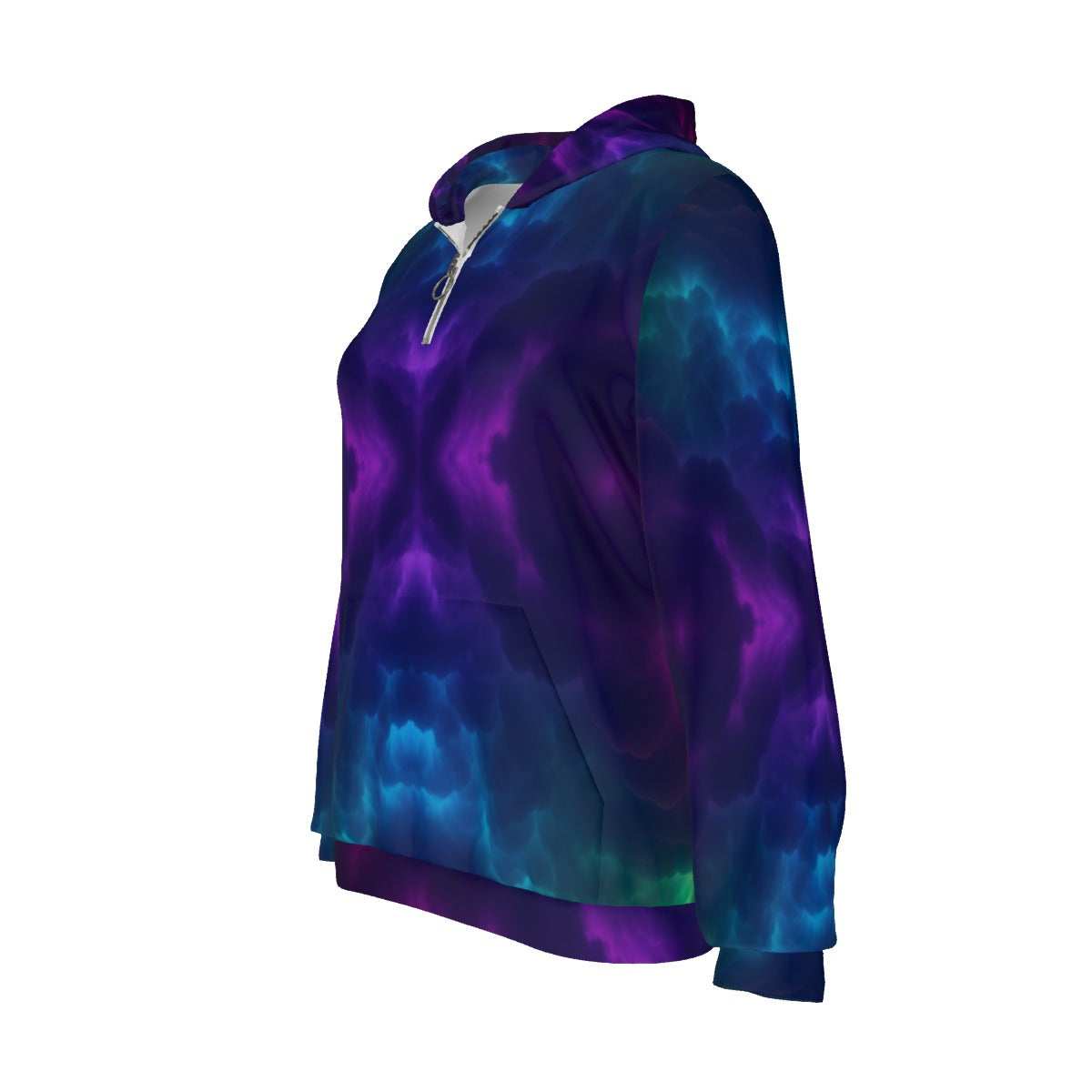 Women's Borg Fleece Hoodie With Half Zip