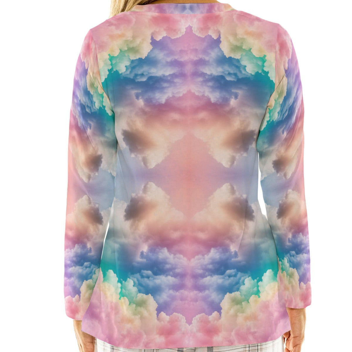 Women's Loose V-Neck T-Shirt With Long Sleeve