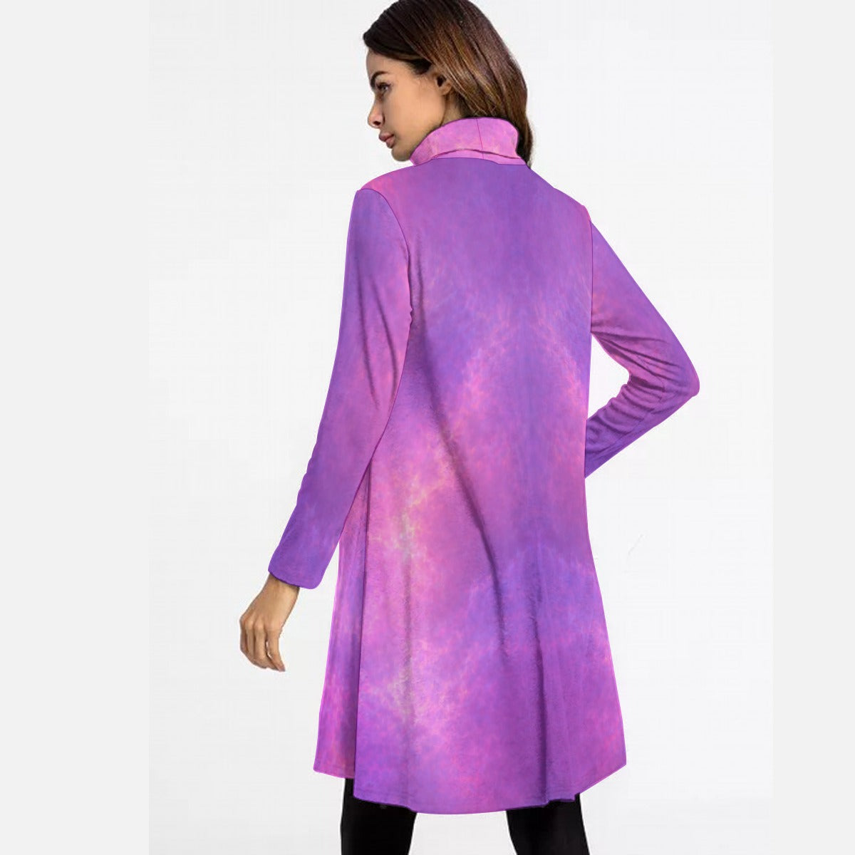 Women's High Neck Dress With Long Sleeve