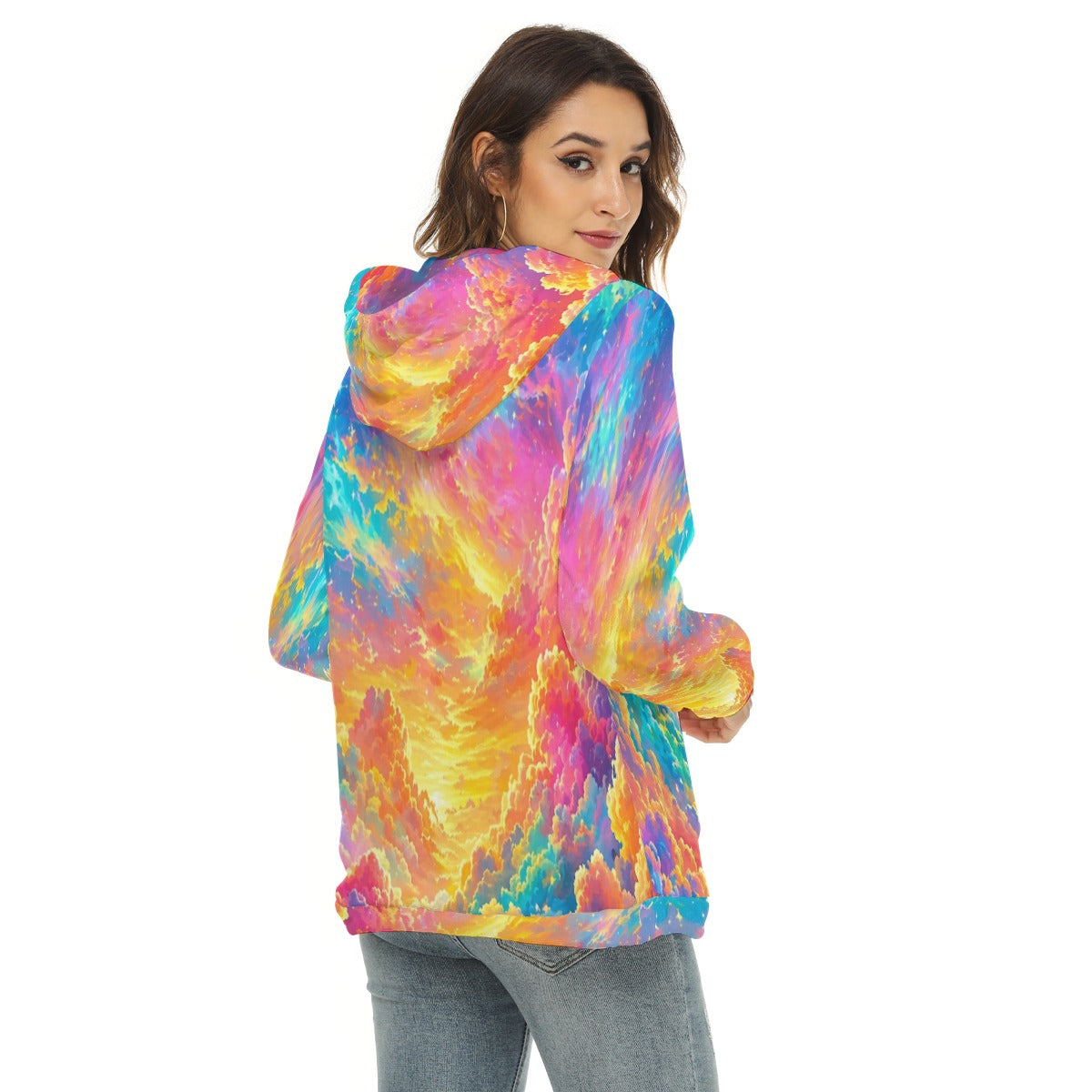 Women's Borg Fleece Hoodie With Half Zip