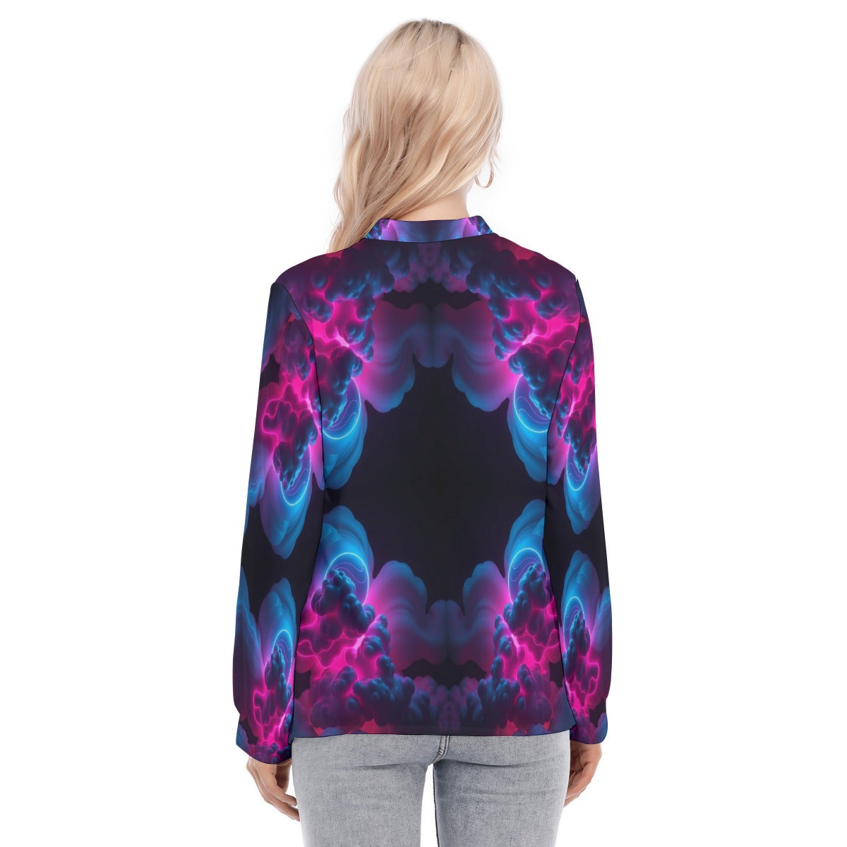 Women's Long Sleeve Blouse With Button Closure