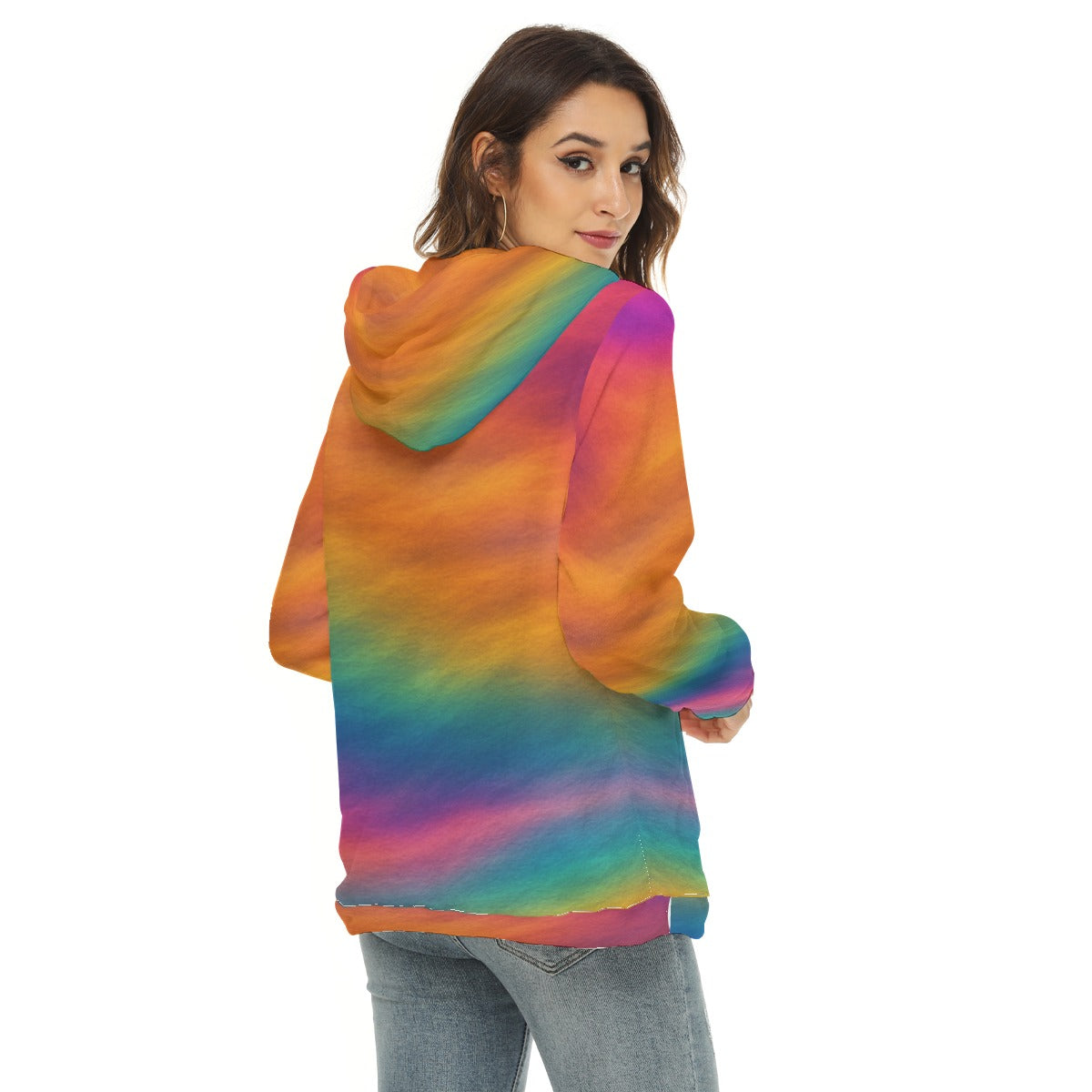 Women's Borg Fleece Hoodie With Half Zip