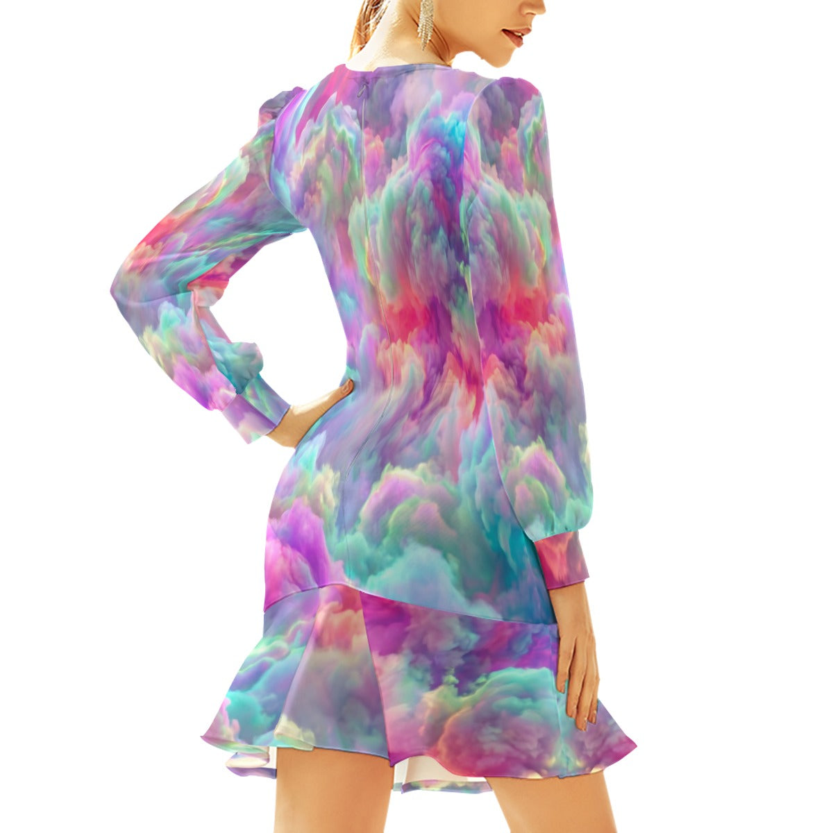 Women's Ruffle Hem Skinny Dress