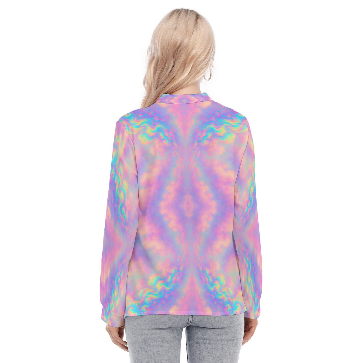 Women's Long Sleeve Blouse With Button Closure