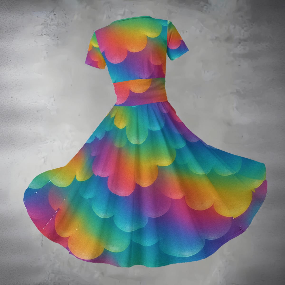 Women's Short Sleeve V Neck Midi Dress