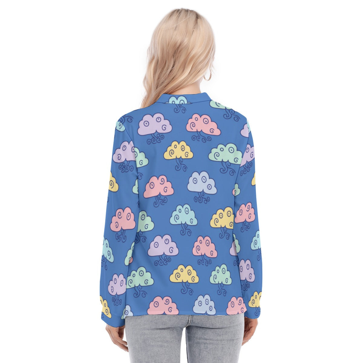 Women's Long Sleeve Blouse With Button Closure