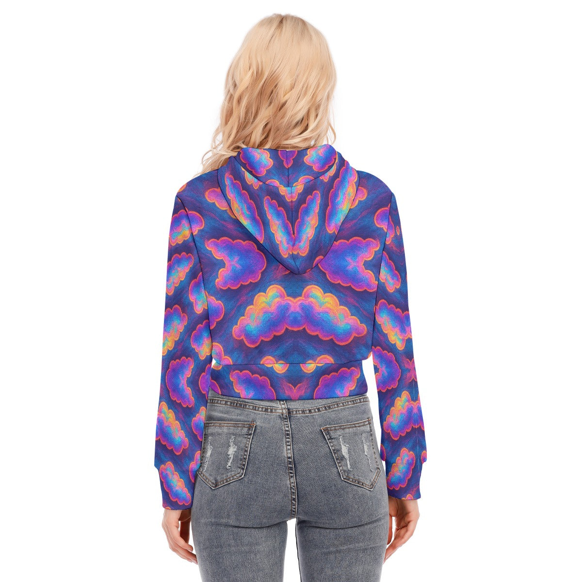 Women's Crop Top Hoodie With Zipper Closure