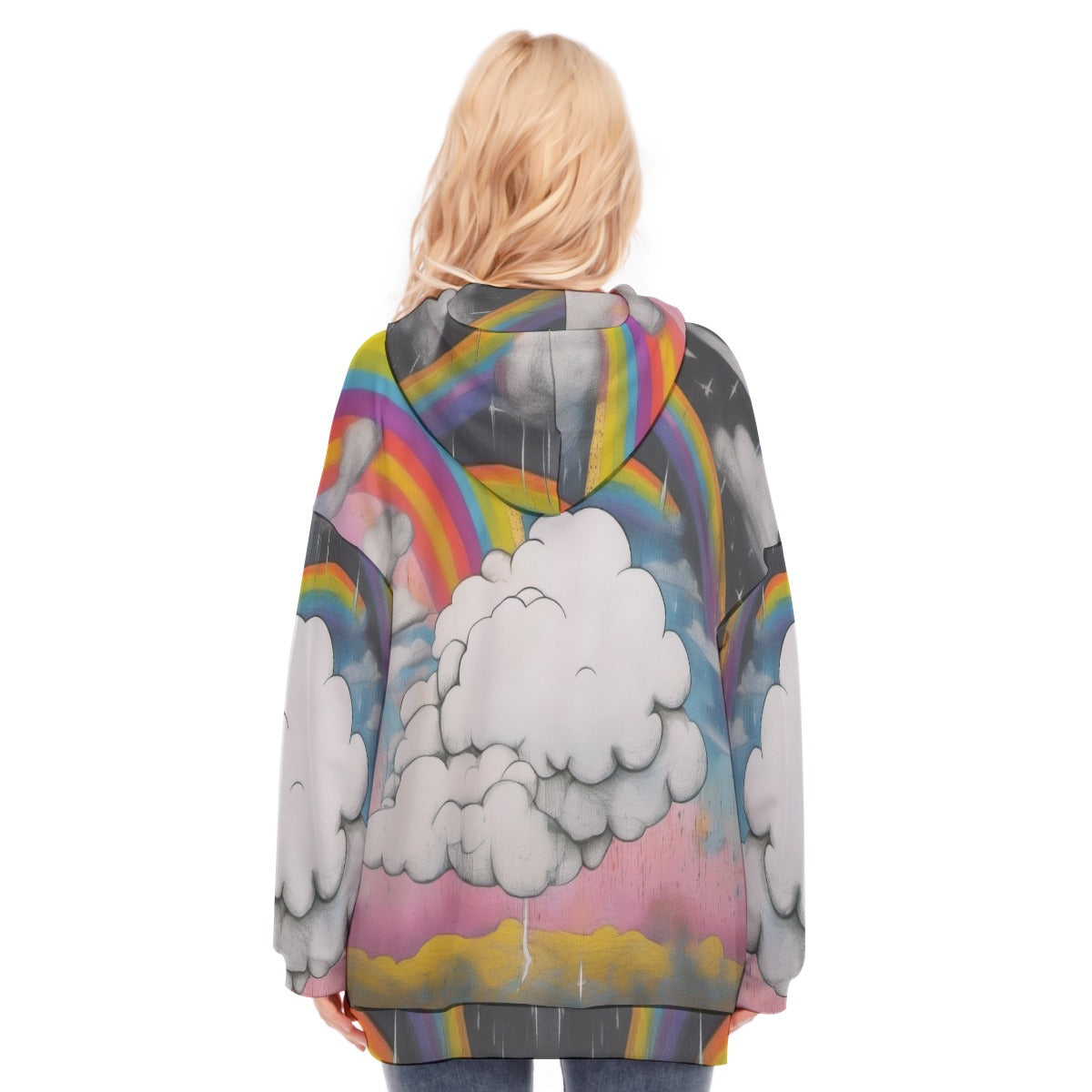 Women's Long Hoodie With Zipper Closure
