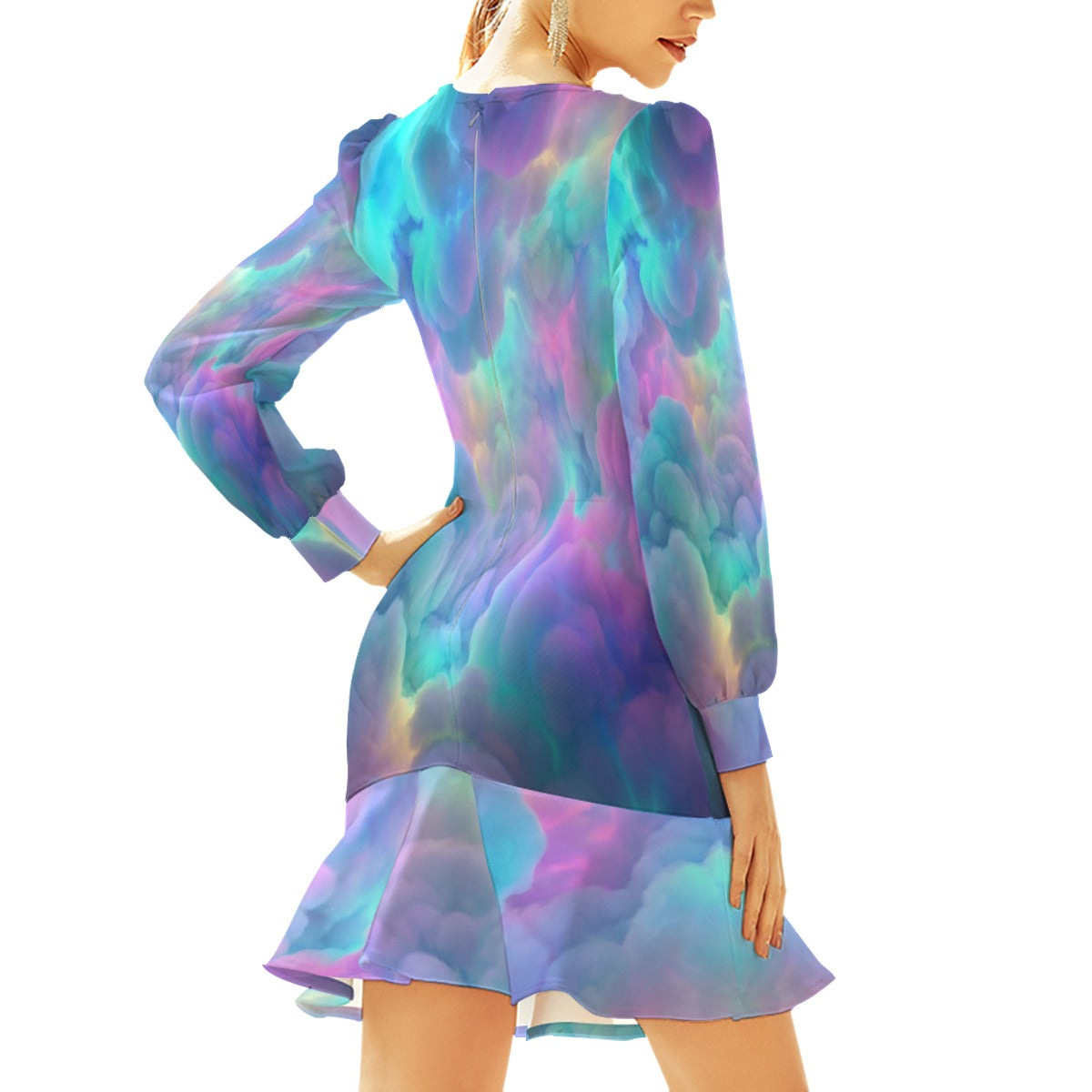 Women's Ruffle Hem Skinny Dress