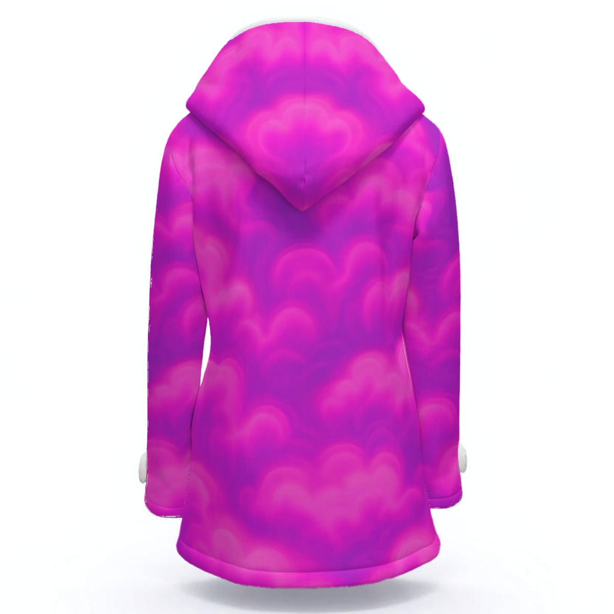 Women's Hooded Double-Breasted Winter Coat With Fleece