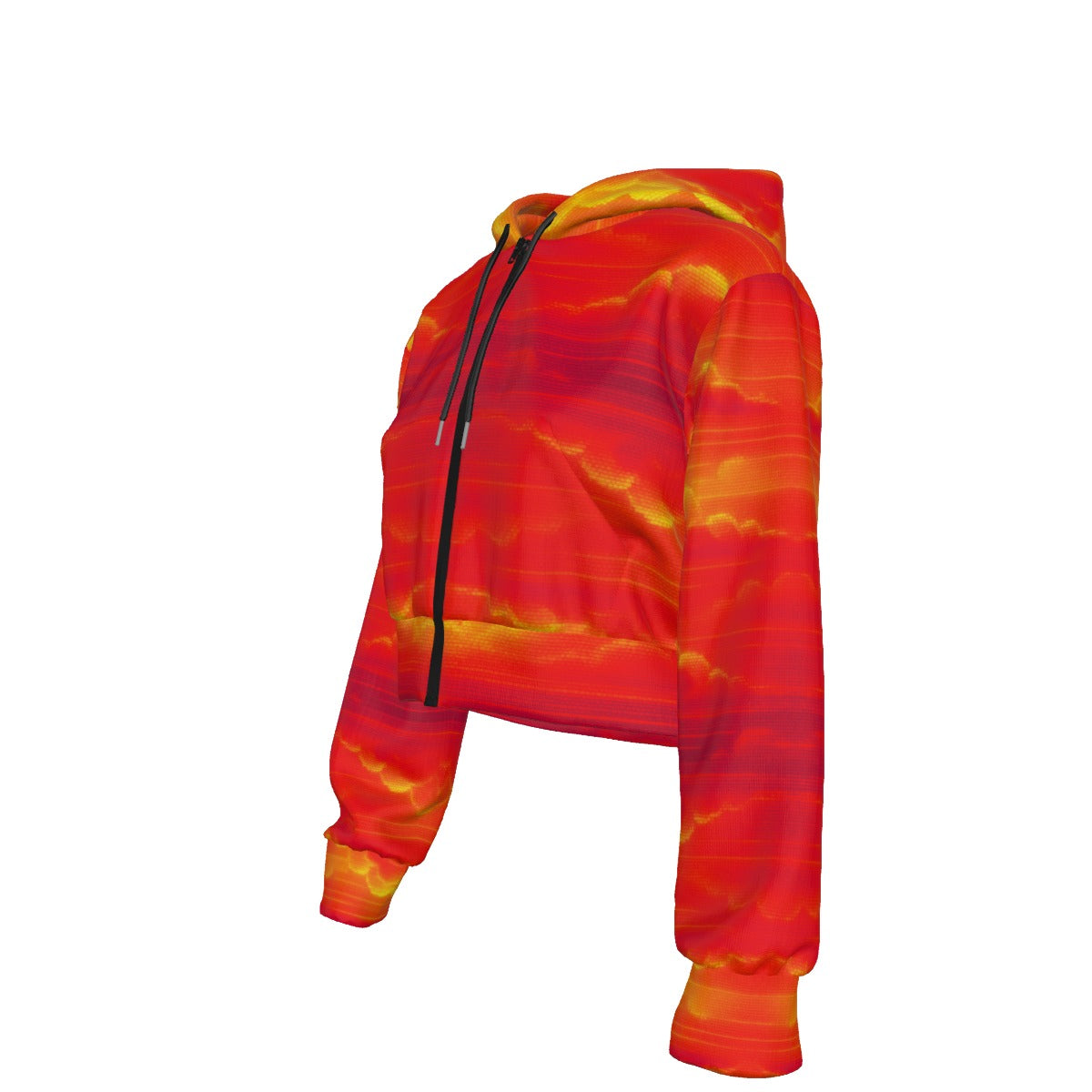 Women's Crop Top Hoodie With Zipper Closure