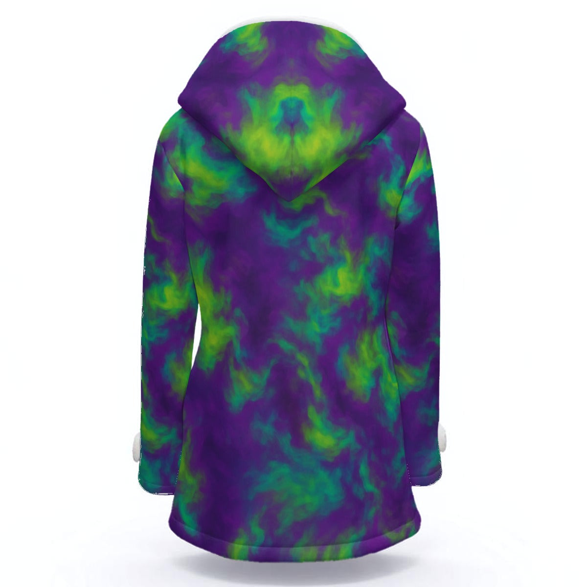 Women's Hooded Double-Breasted Winter Coat With Fleece