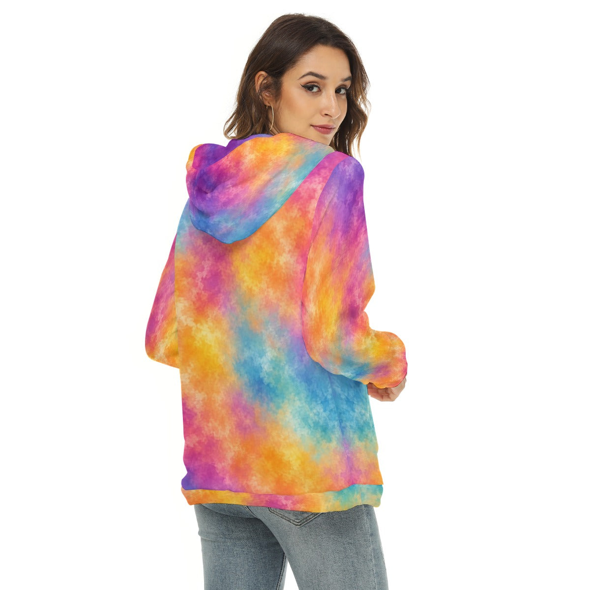 Women's Borg Fleece Hoodie With Half Zip by O’Nimbus – view 4