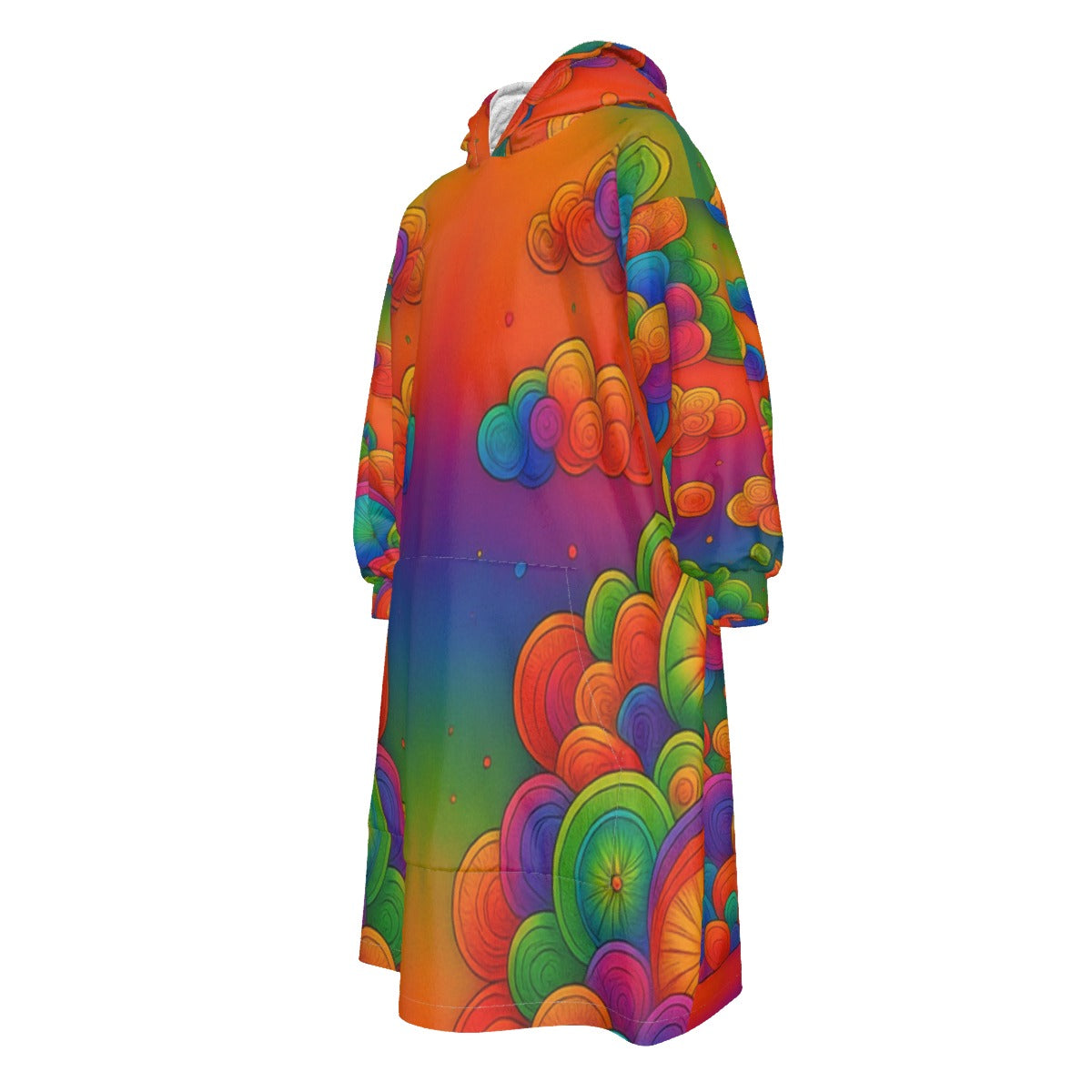 Unisex Kid's Sherpa Fleece Mid-Length Hoodie Blanket