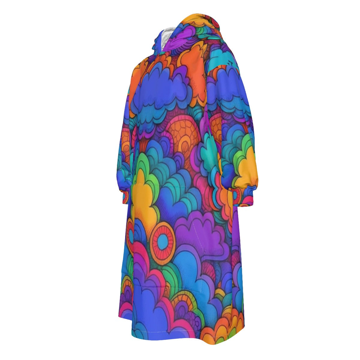 Unisex Kid's Sherpa Fleece Mid-Length Hoodie Blanket