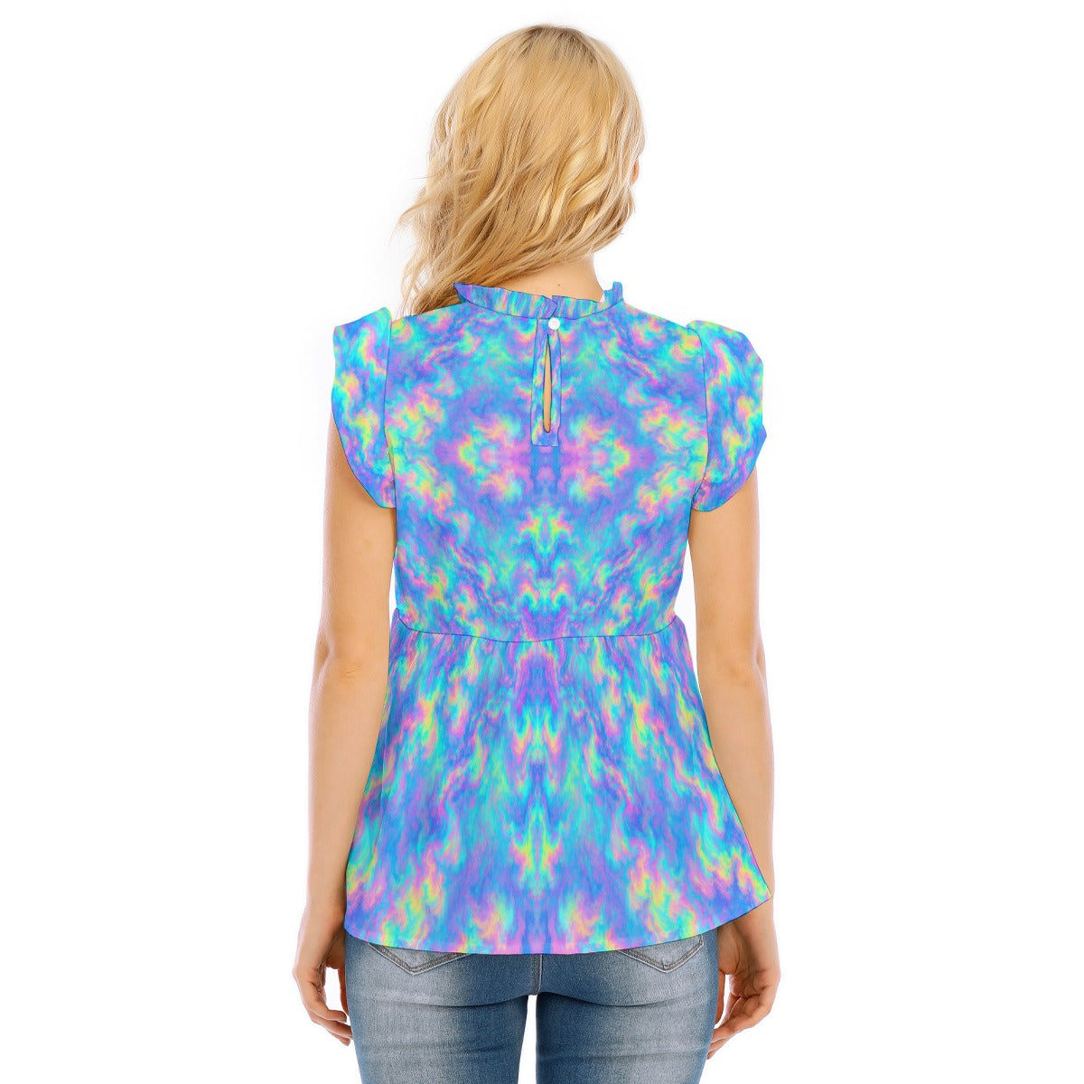 Women's Blouse With Lotus Leaf Lace