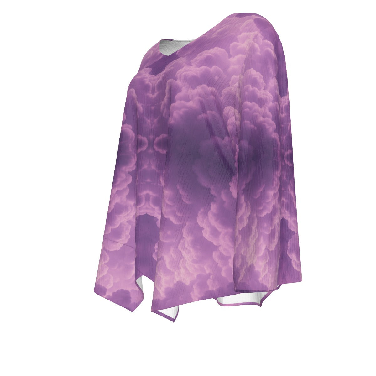 Women's V-neck T-shirt With Irregular Hem