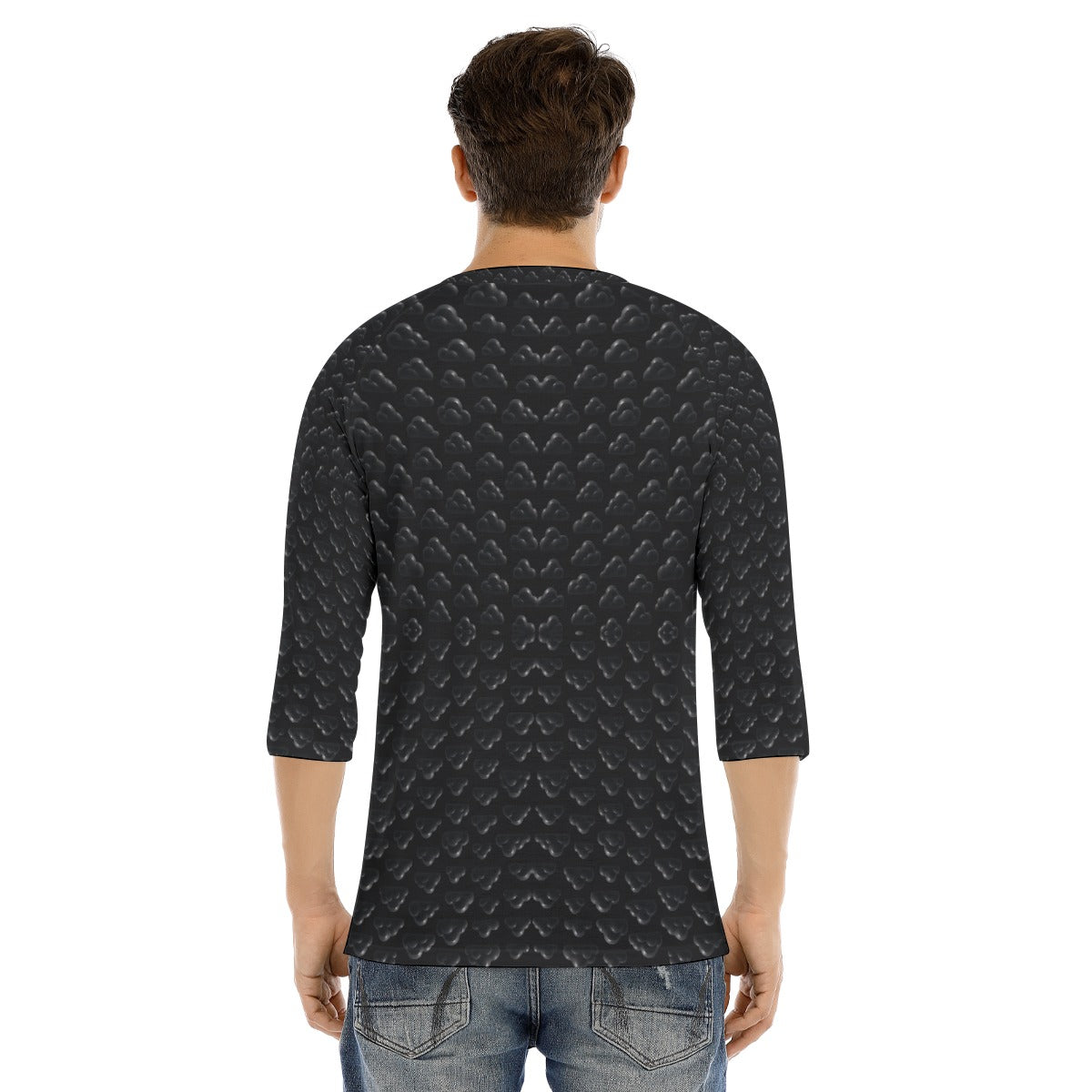 Men's Bracelet Sleeve T-shirt With Button Closure - view 4