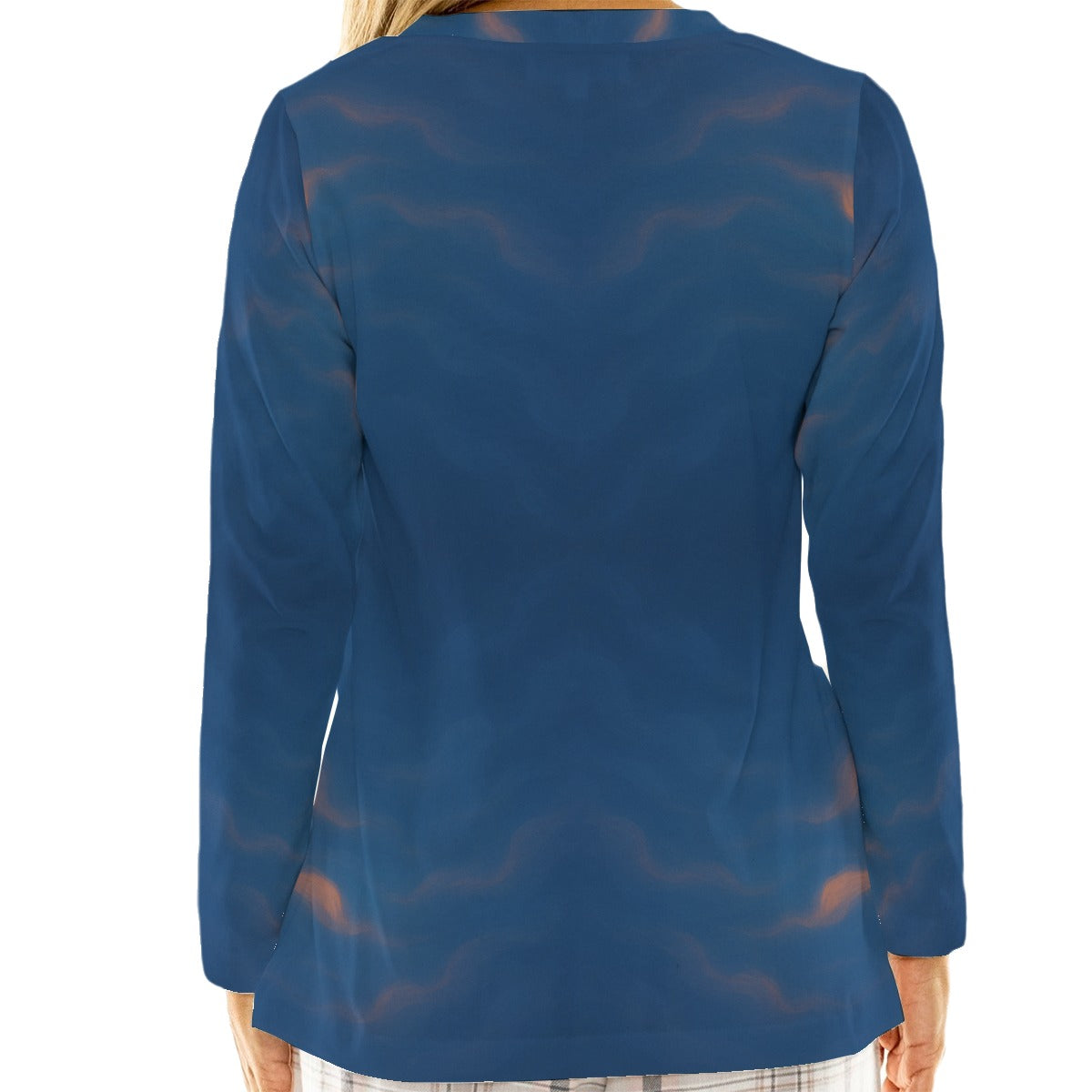 Women's Loose V-Neck T-Shirt With Long Sleeve