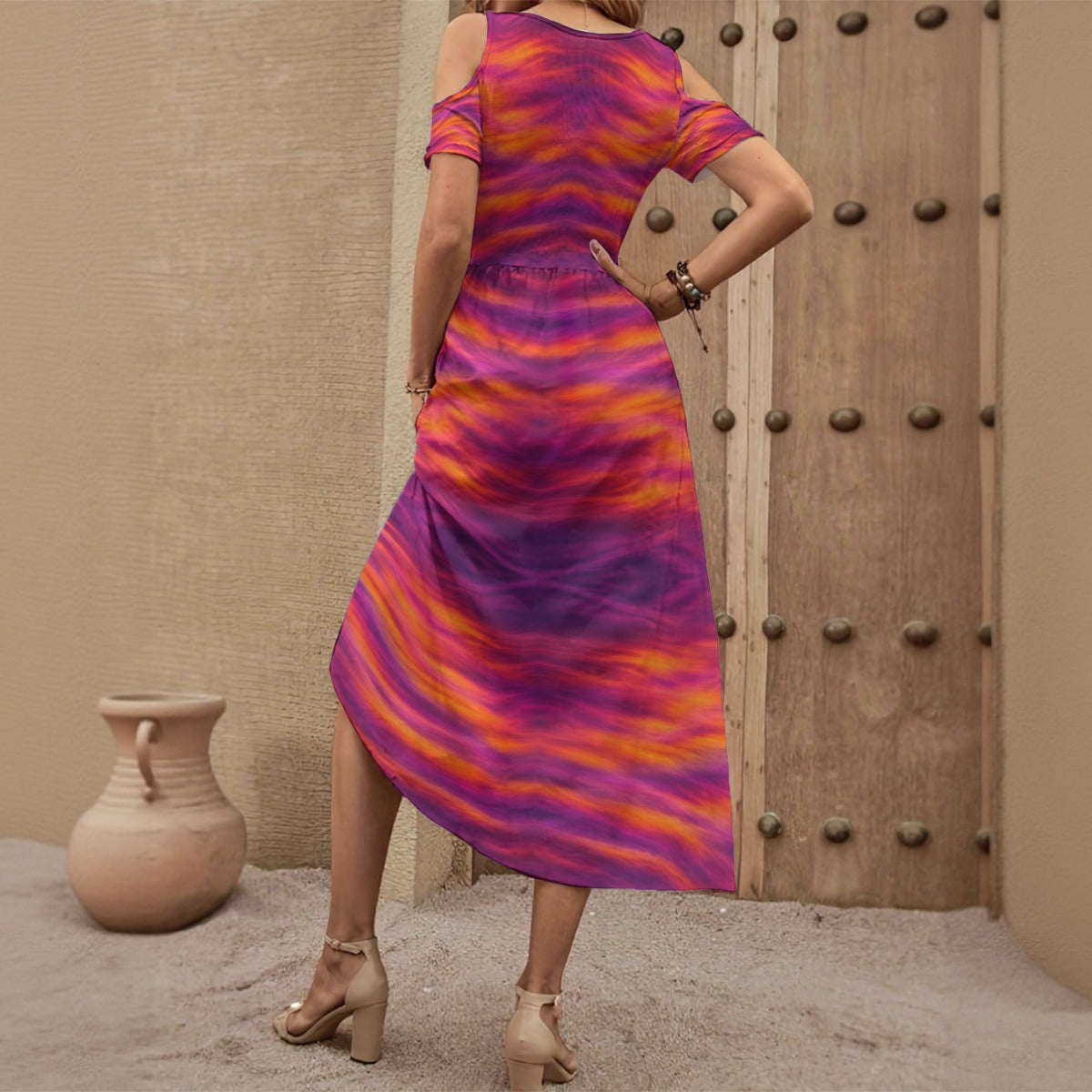 Women's V-neck Off-shoulder Dress