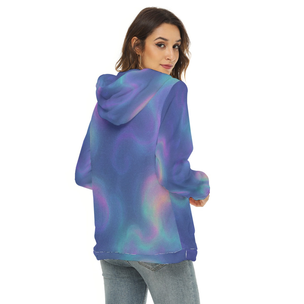 Women's Borg Fleece Hoodie With Half Zip