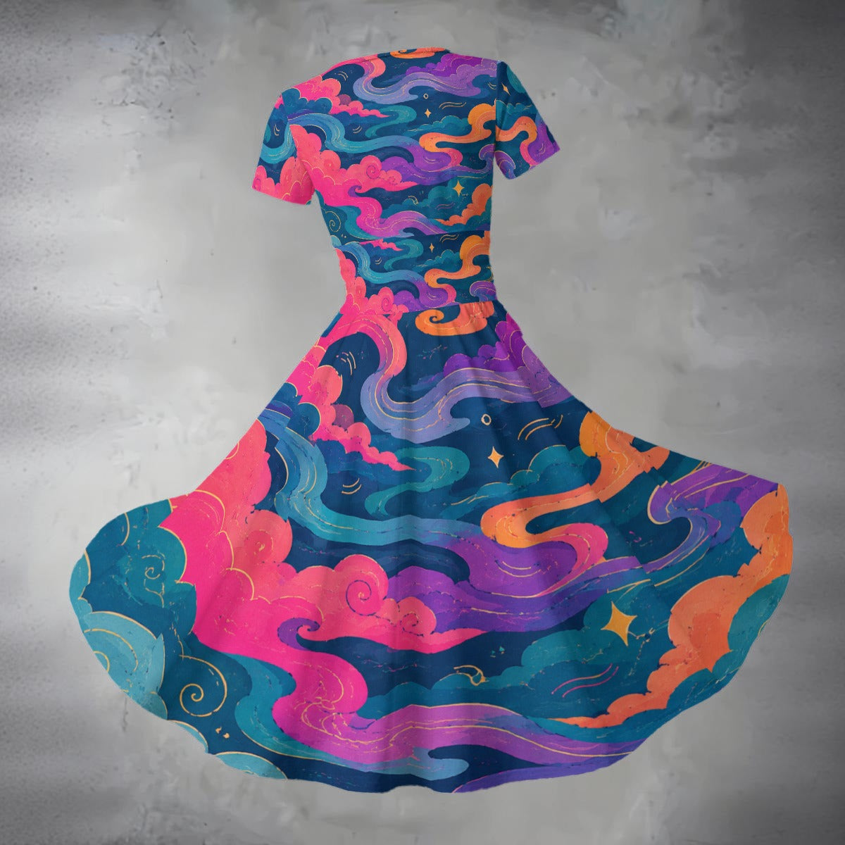 Women's Short Sleeve V Neck Midi Dress by O’Nimbus – view 2