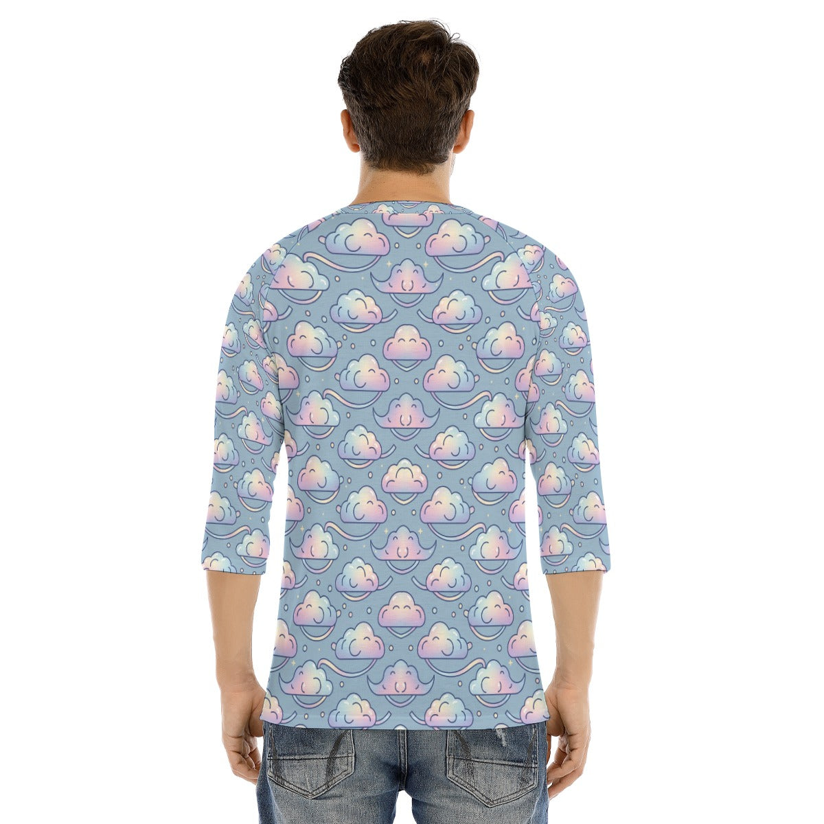 Men's Bracelet Sleeve T-shirt With Button Closure - view 4