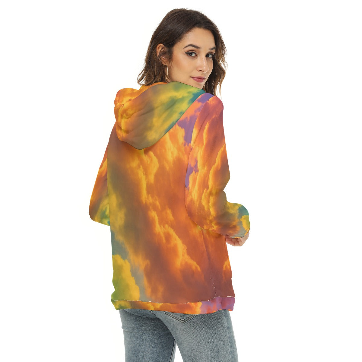 Women's Borg Fleece Hoodie With Half Zip