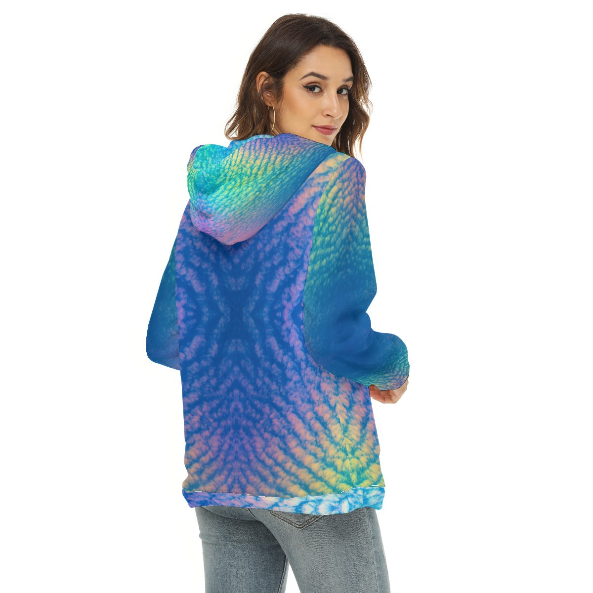 Women's Borg Fleece Hoodie With Half Zip