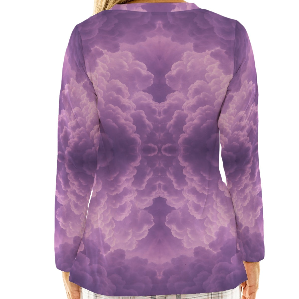 Women's Loose V-Neck T-Shirt With Long Sleeve