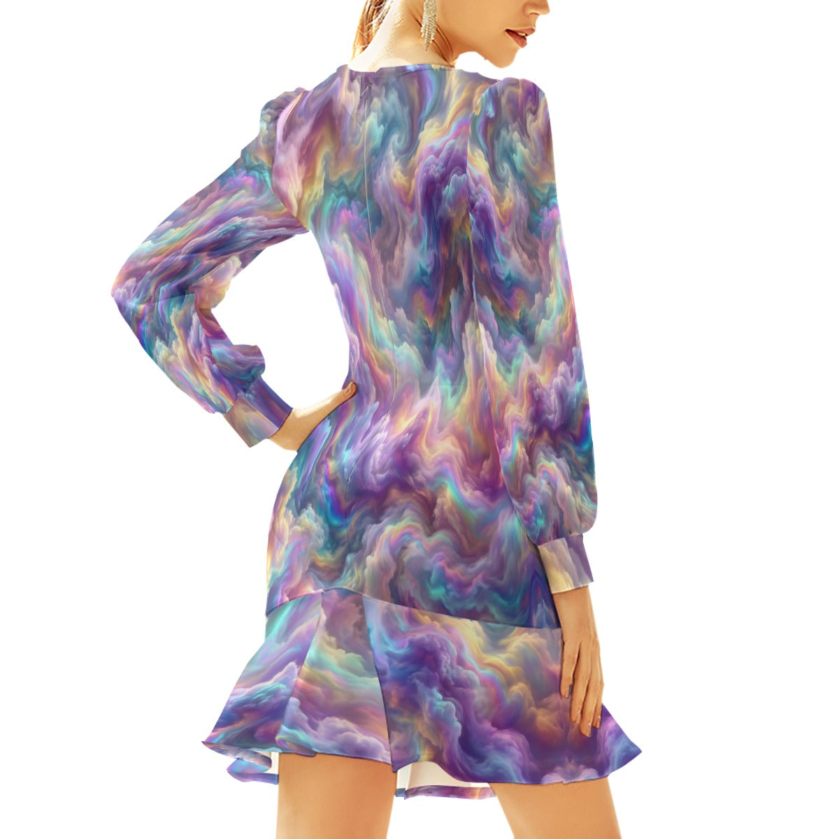 Women's Ruffle Hem Skinny Dress