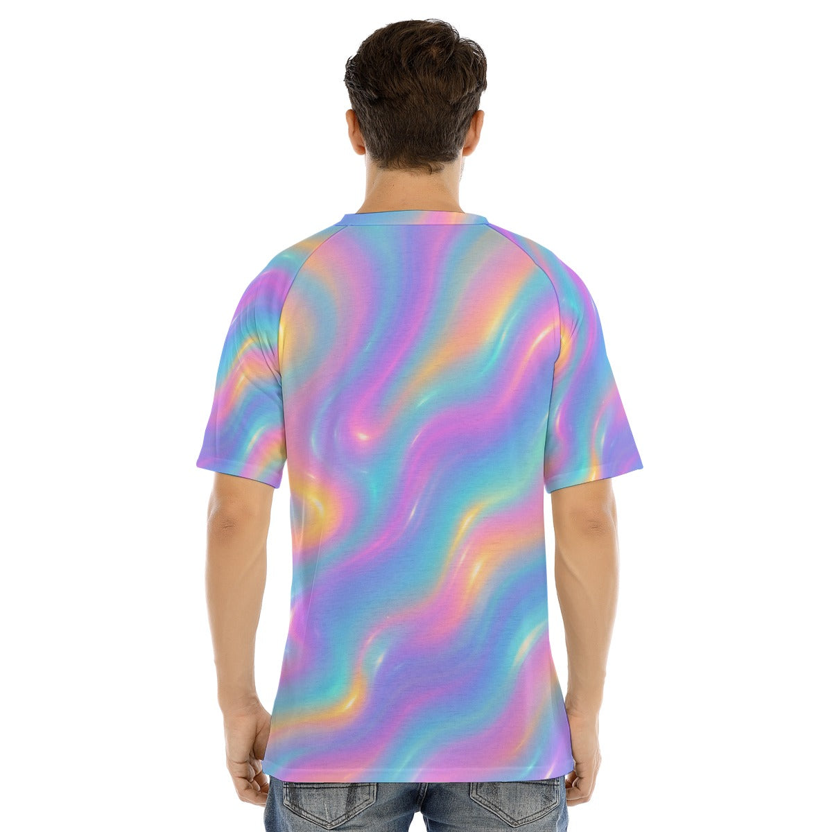 Men's Raglan Sleeve T-shirt With Button Closure