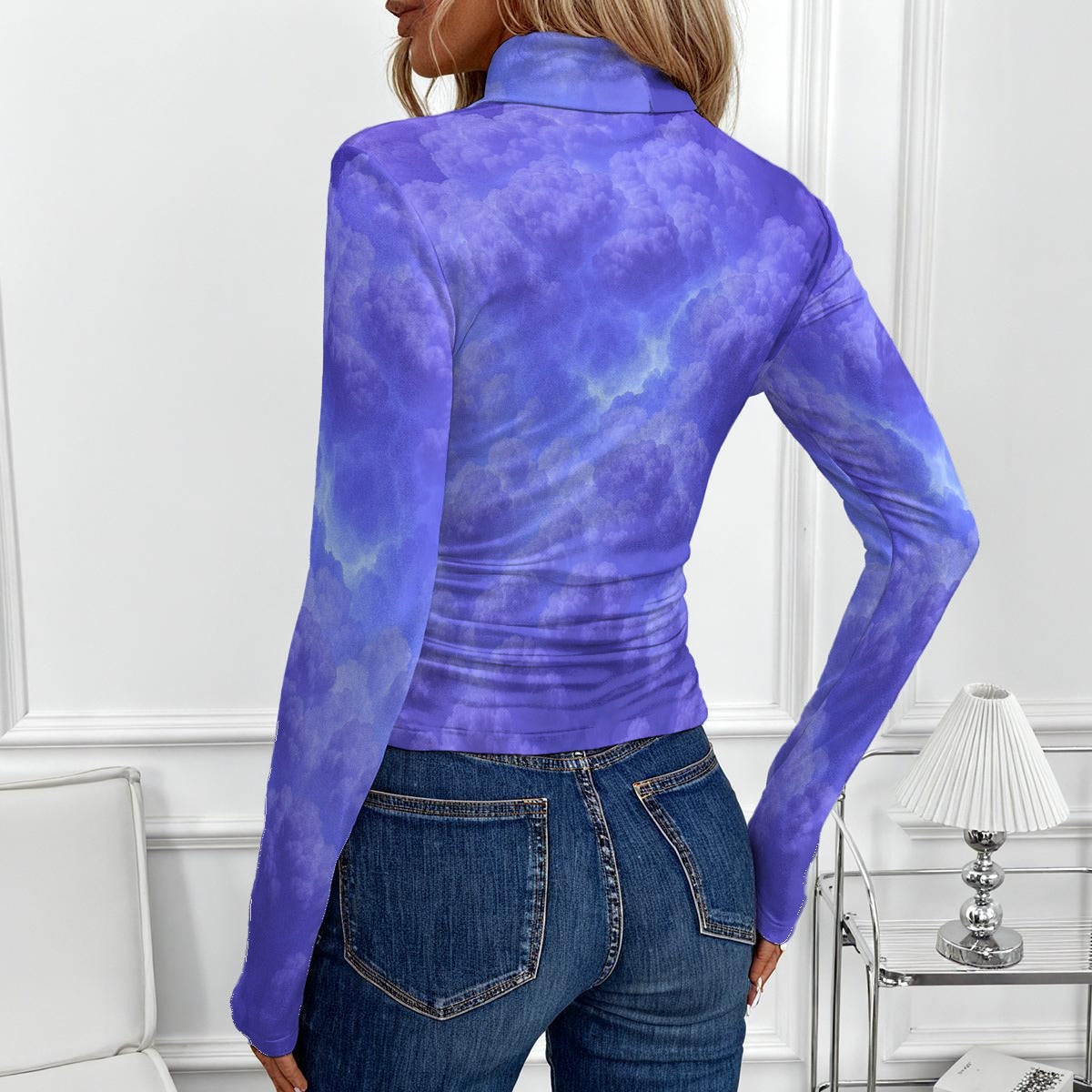 Women's Women's High-Neck Top With Long Sleeve