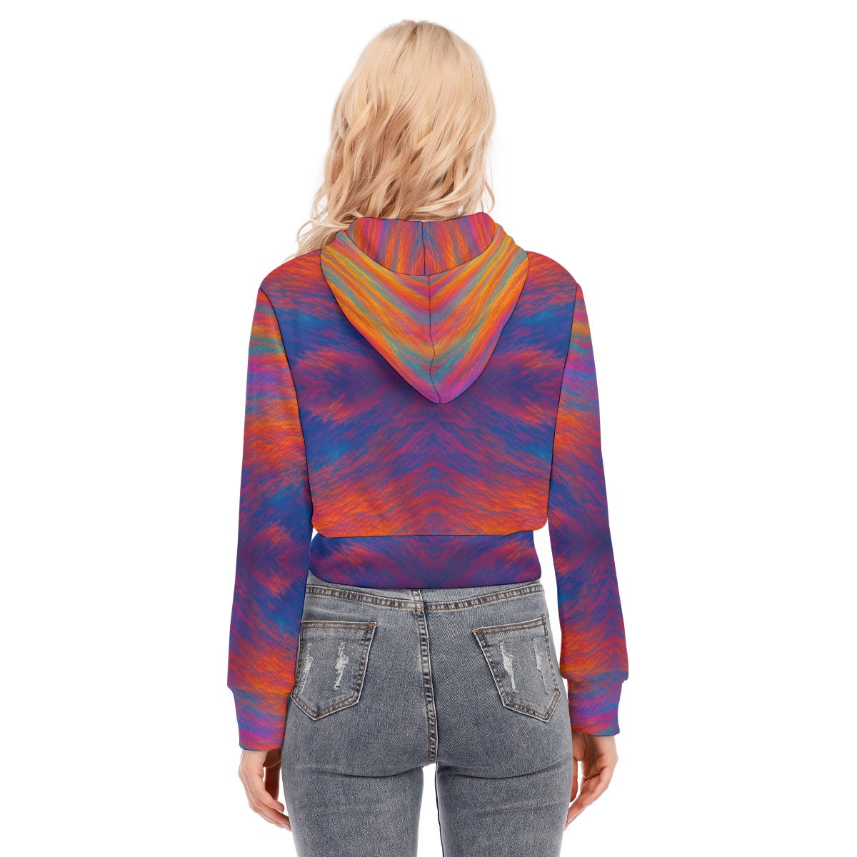 Women's Crop Top Hoodie With Zipper Closure