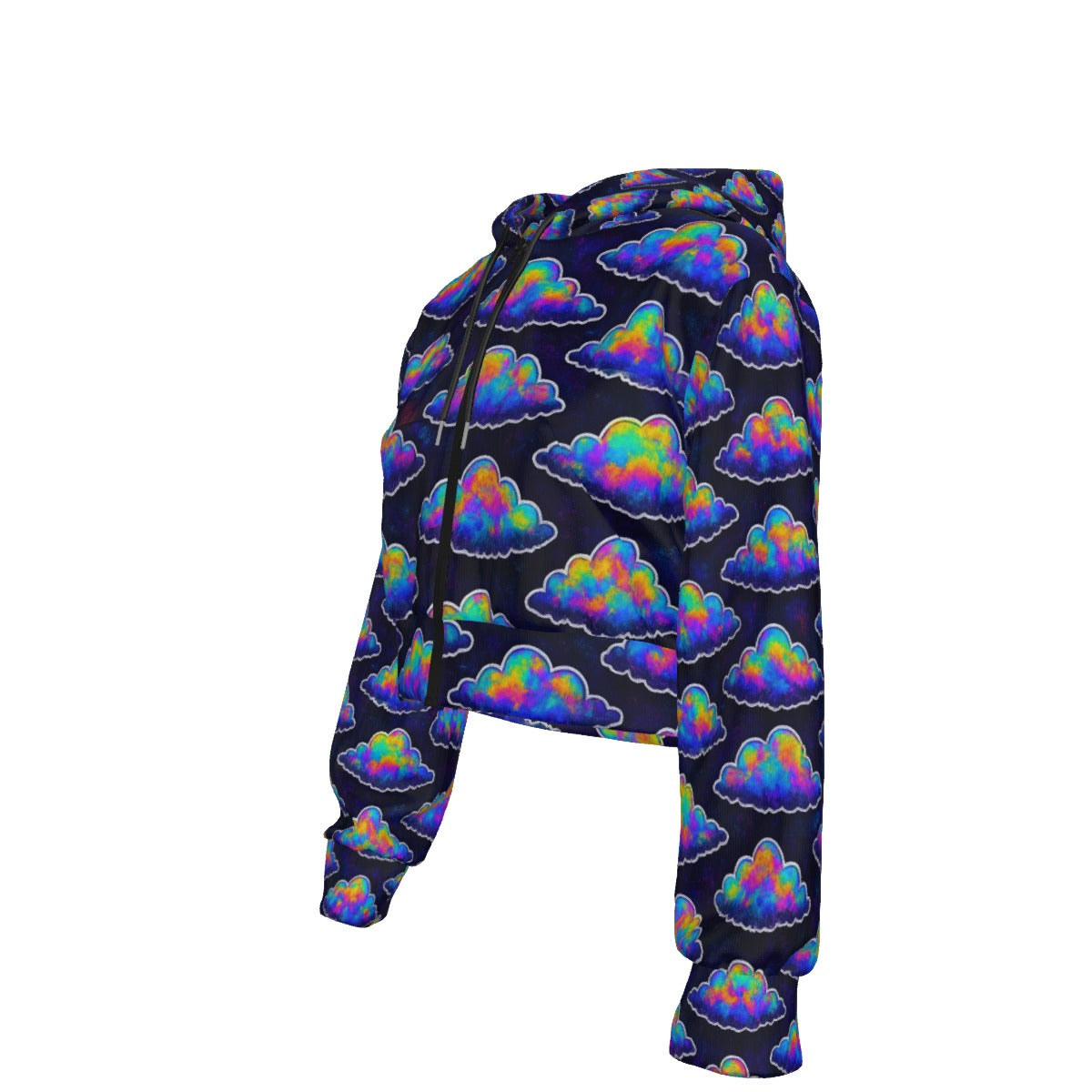 Women's Crop Top Hoodie With Zipper Closure