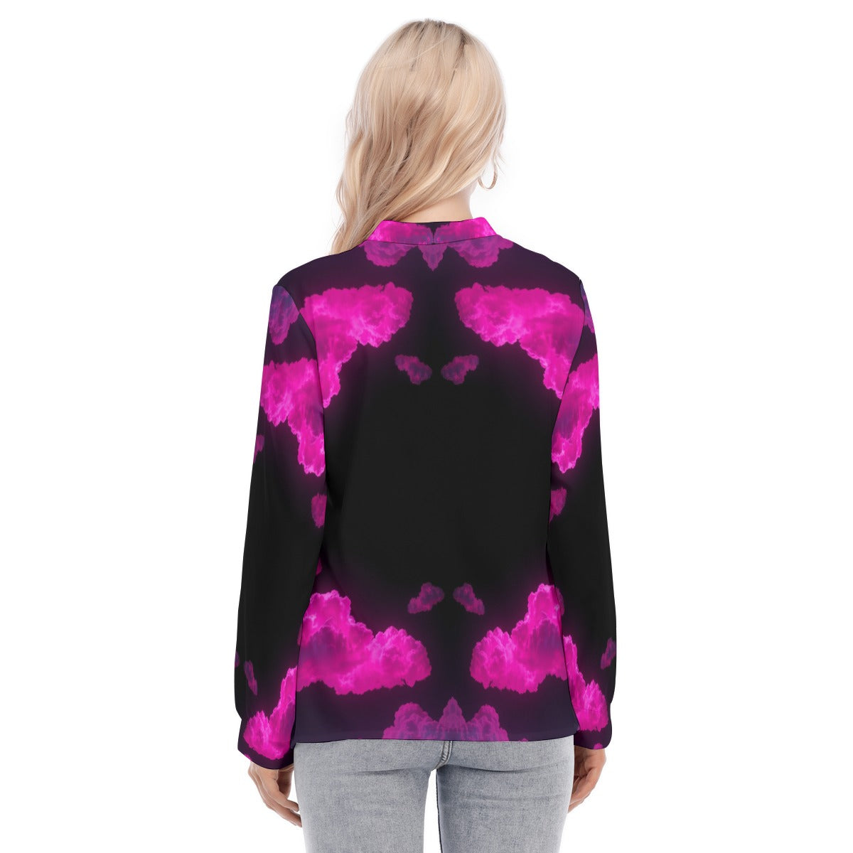 Women's Long Sleeve Blouse With Button Closure