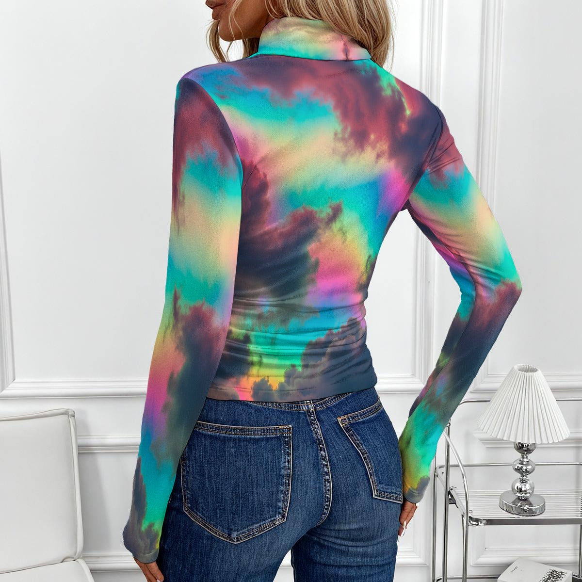 Women's Women's High-Neck Top With Long Sleeve