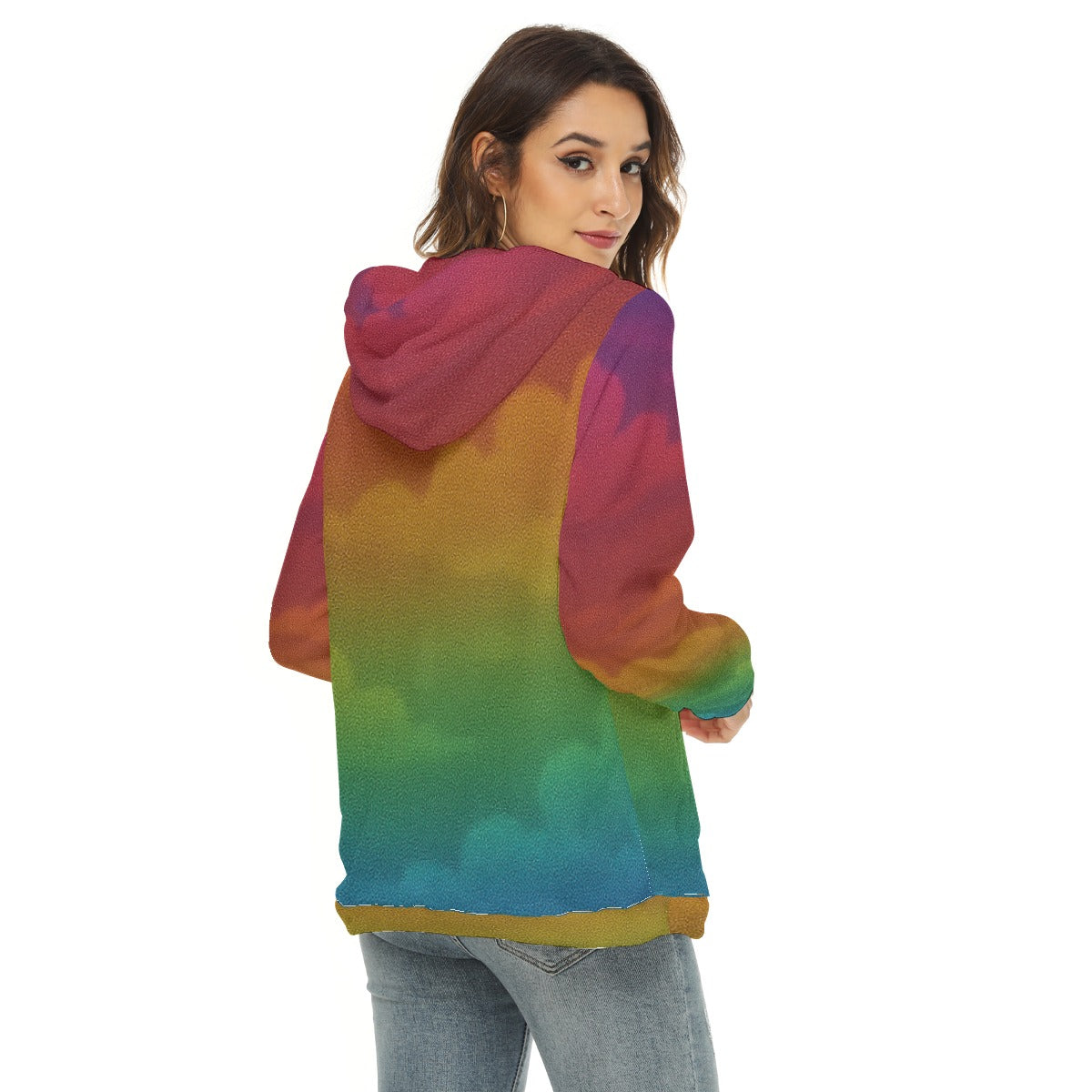 Women's Borg Fleece Hoodie With Half Zip