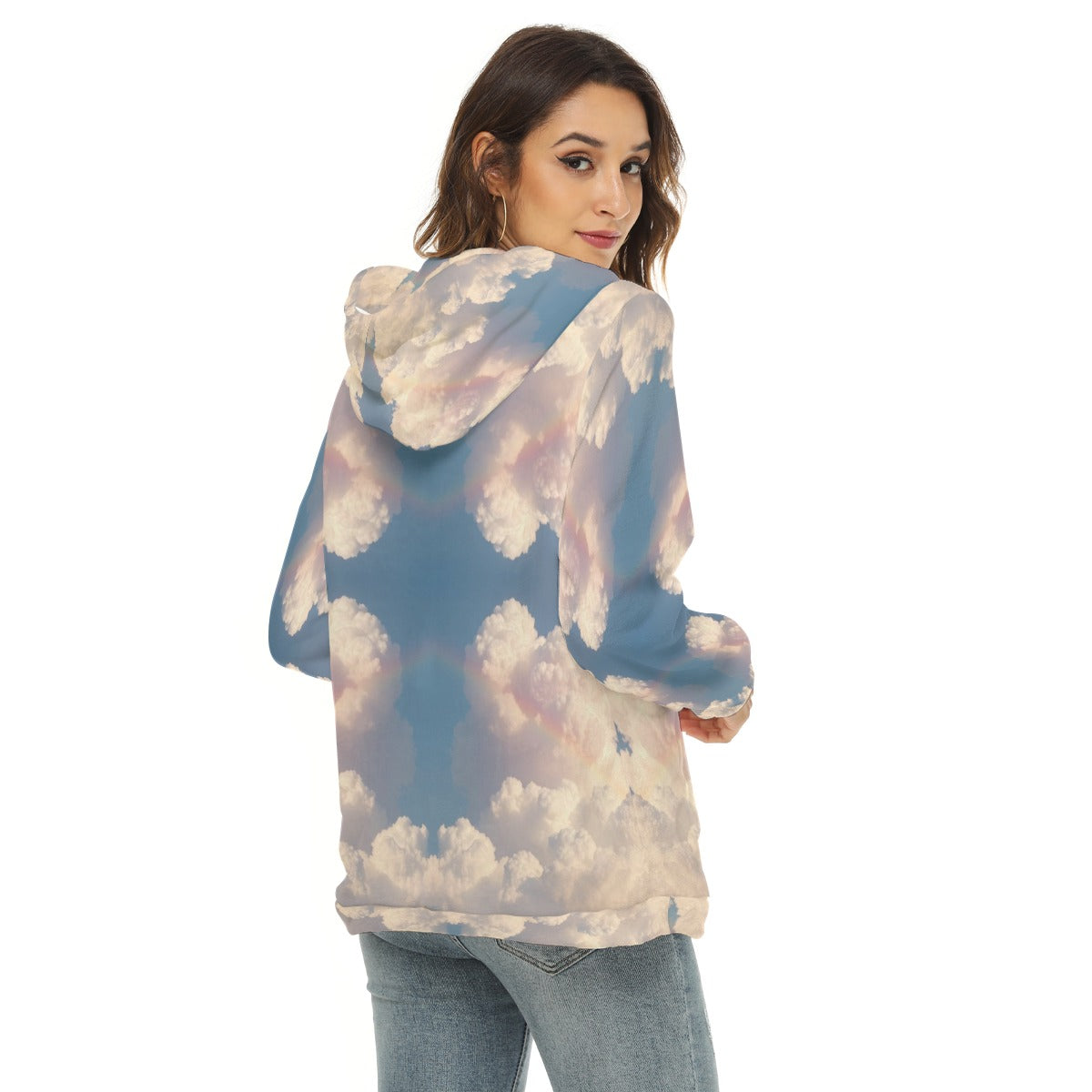 Women's Borg Fleece Hoodie With Half Zip