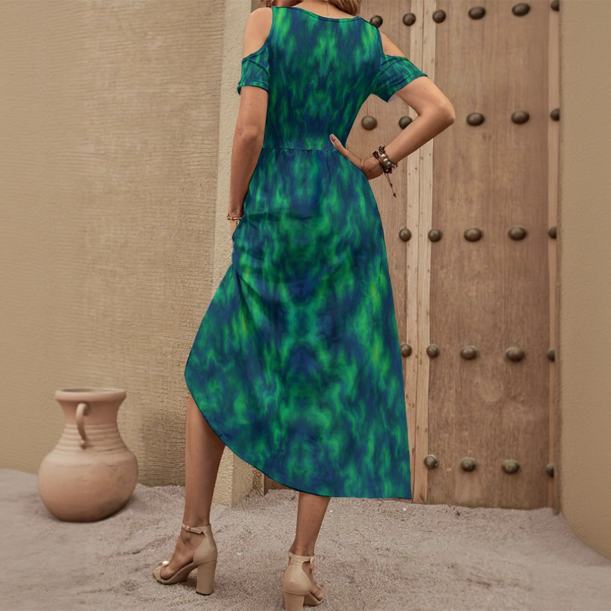 Women's V-neck Off-shoulder Dress