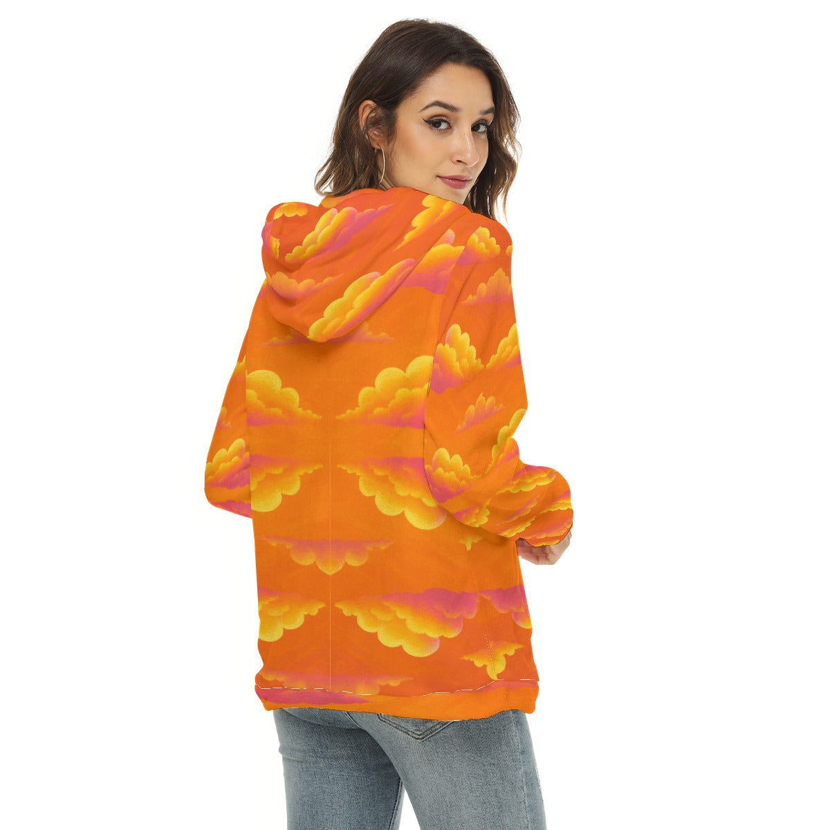 Women's Borg Fleece Hoodie With Half Zip