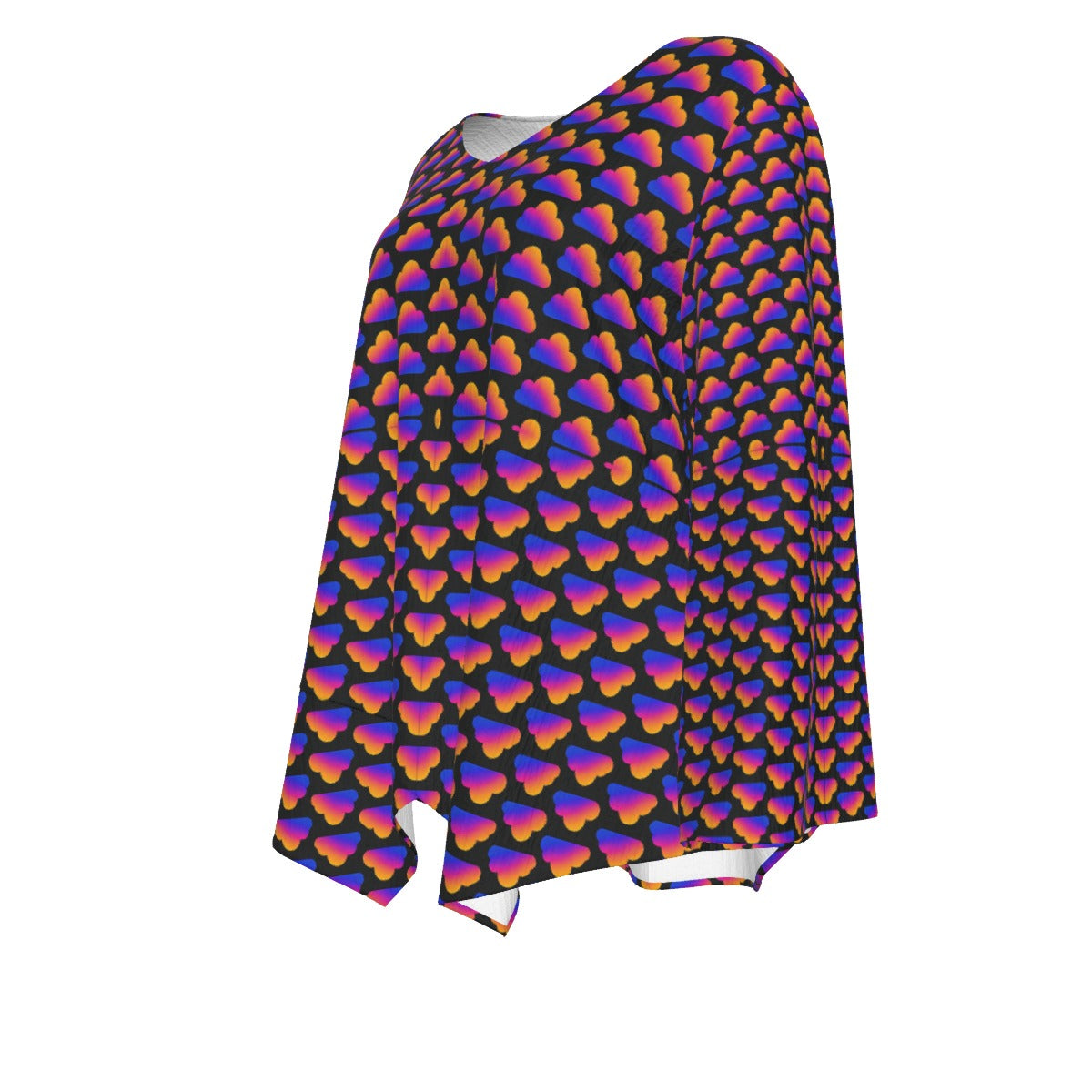 Women's V-neck T-shirt With Irregular Hem