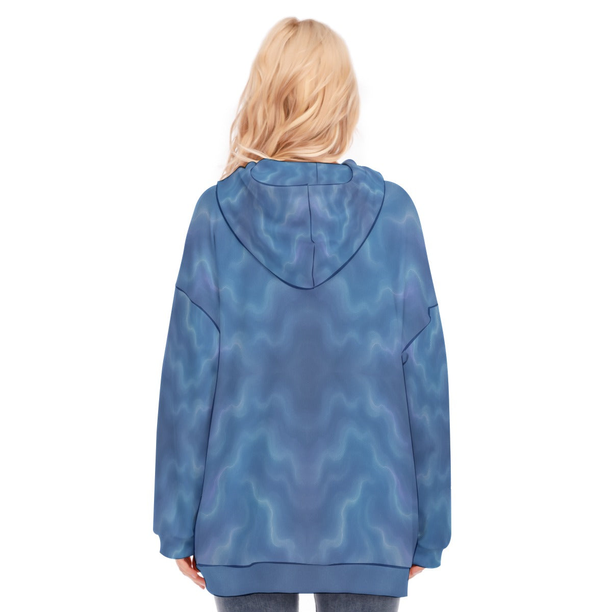 Women's Long Hoodie With Zipper Closure