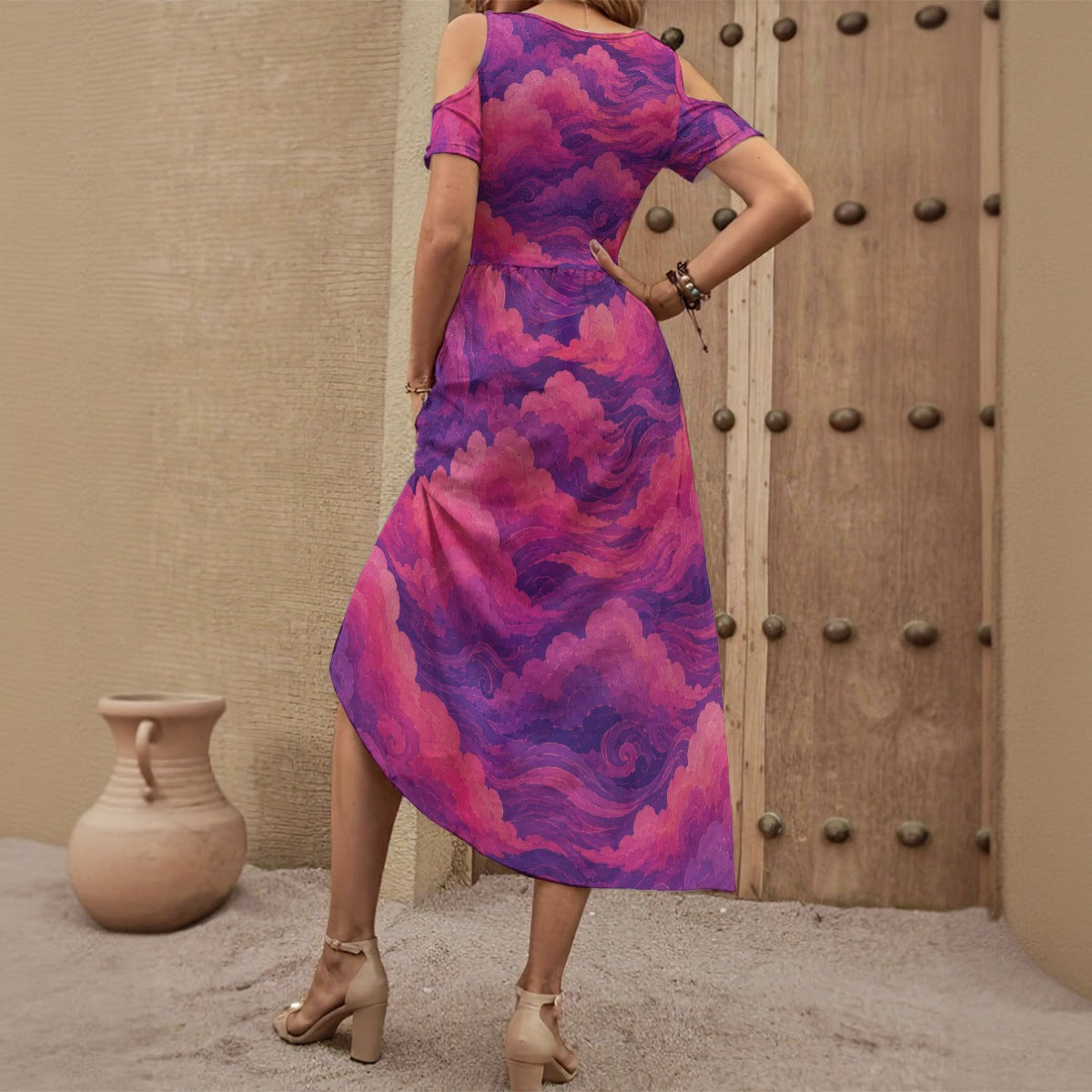 Women's V-neck Off-shoulder Dress by O’Nimbus – view 2