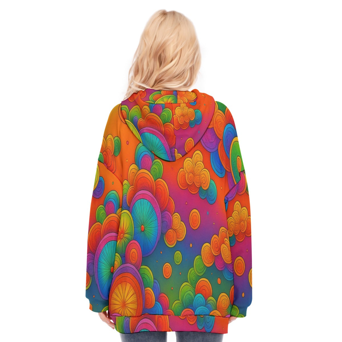 Women's Long Hoodie With Zipper Closure