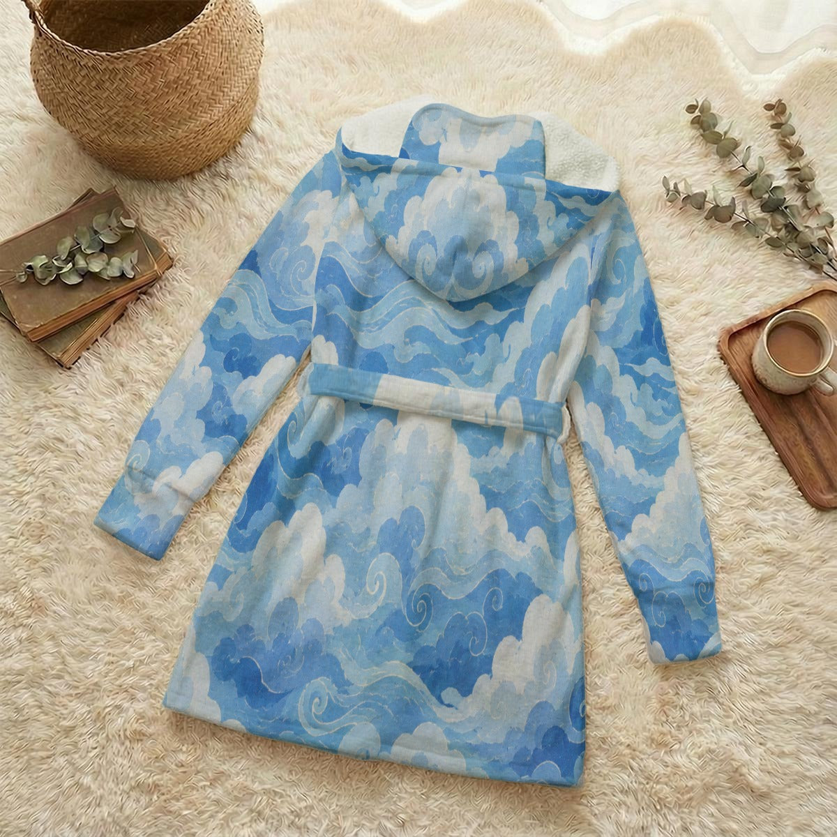 Unisex Flannel Hooded Robe With Eye Mask by O’Nimbus – view 2