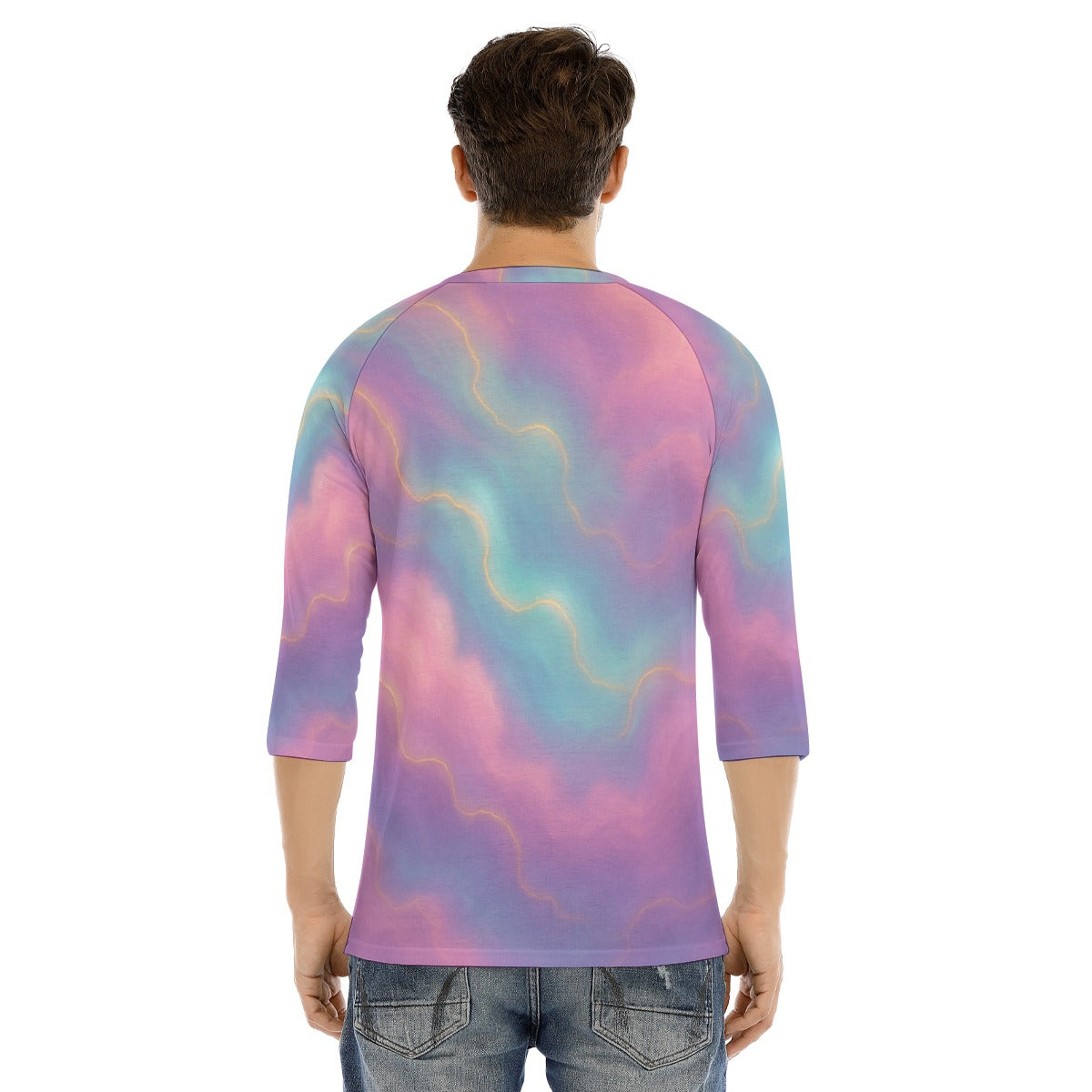 Men's Bracelet Sleeve T-shirt With Button Closure - view 4