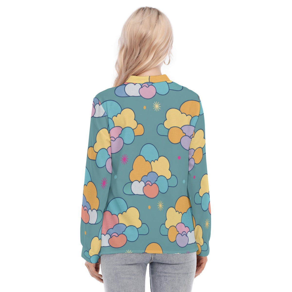 Women's Long Sleeve Blouse With Button Closure