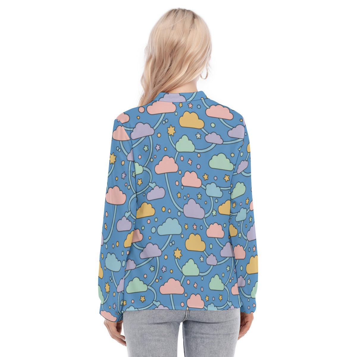 Women's Long Sleeve Blouse With Button Closure