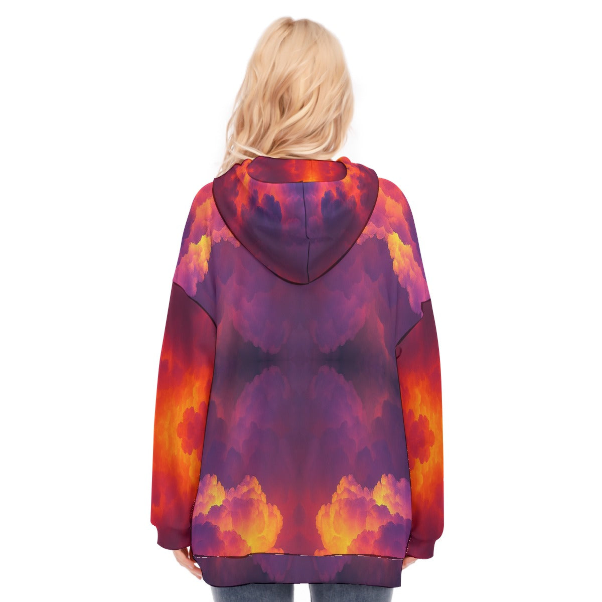 Women's Long Hoodie With Zipper Closure